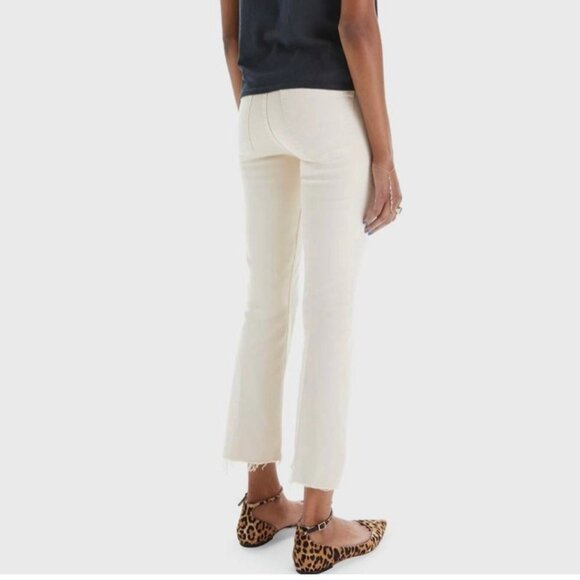 Mother The Insider Crop Step Fray in Chalk It Up Ivory Size 27 - Picture 2 of 13